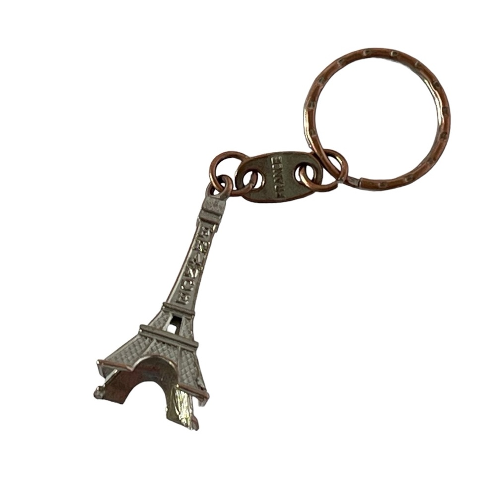 Eiffel Tower key ring Paris France silver tone and rose gold - Picture 3 of 9